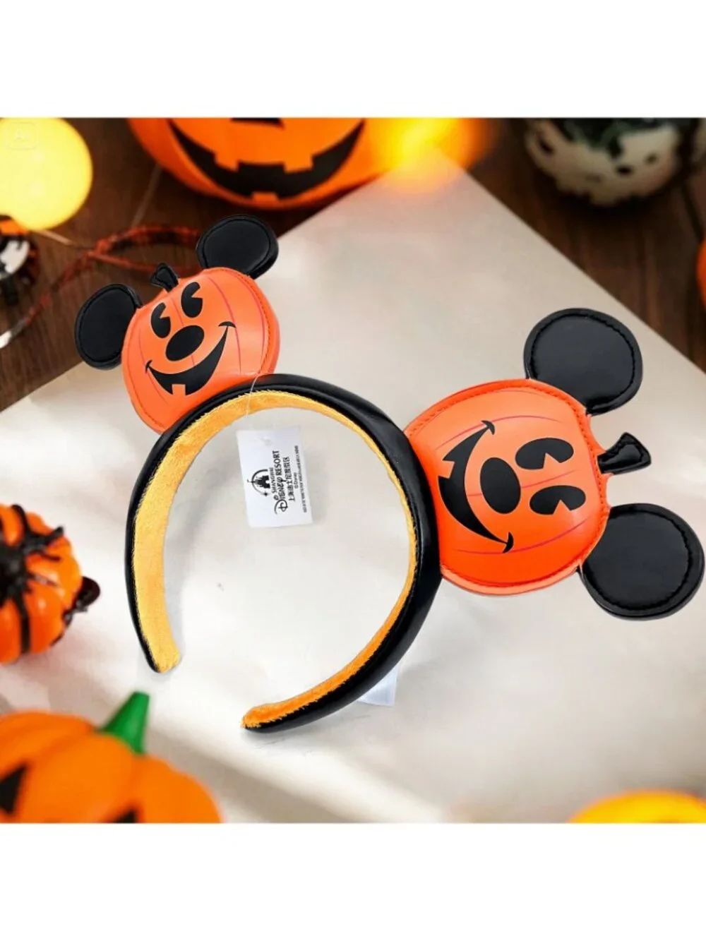 Halloween Pumpkin Jack-o'-Lantern Disney` Parks Mickey Mouse Ears Headband